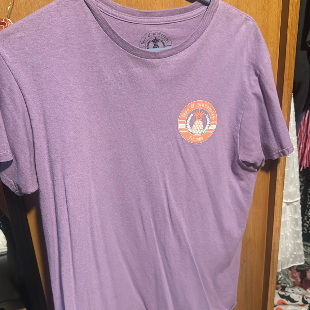 Love and pineapple lilac shirt